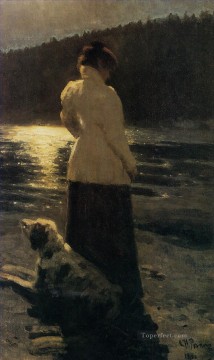  luna Pintura - Noche de luna Realismo ruso Ilya Repin